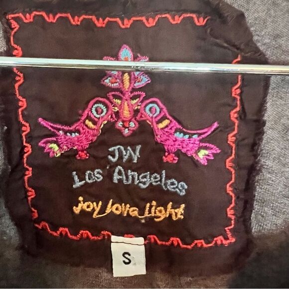 Johnny Was Embroidered Gray Long Sleeve Boho Tunic Shirt Size Small - Picture 6 of 8